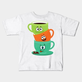 Big Face Coffee Owner Kids T-Shirt